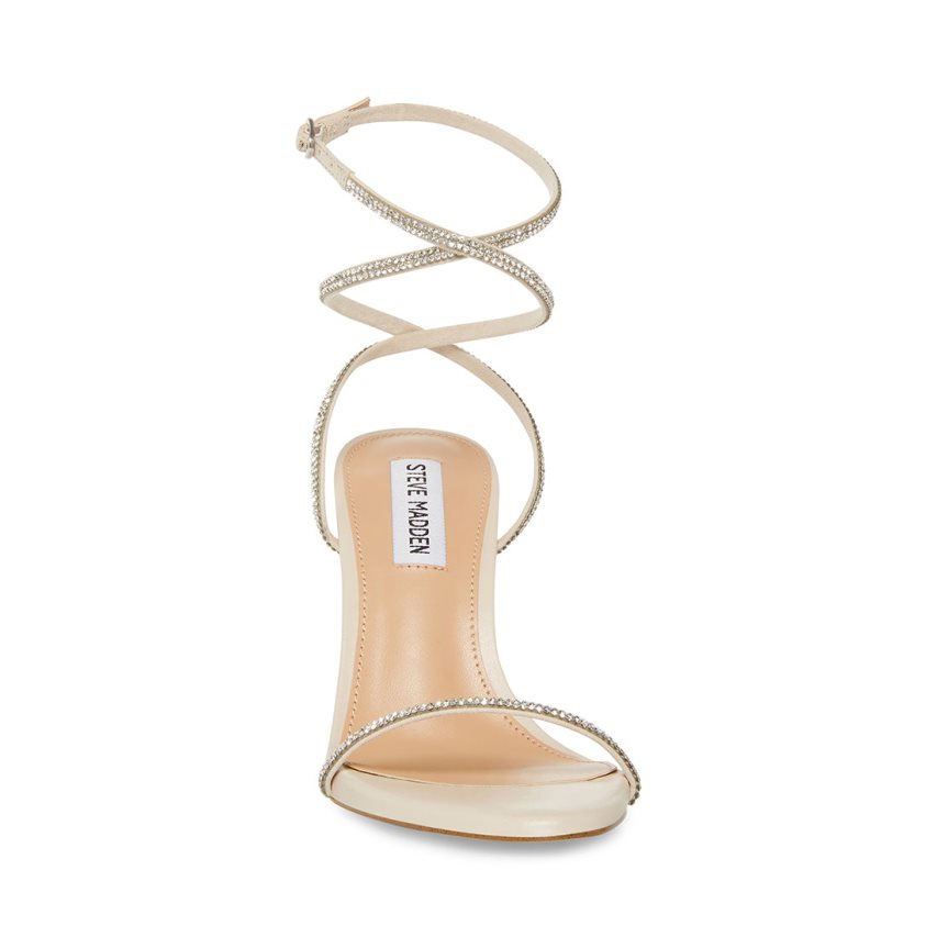 Cream / Silver Steve Madden Aubrey Women's Heels Sandals | PH 3059DEA